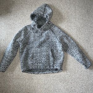 PINK VS SHERPA FUNNEL NECK HOODIE PULLOVER Size XS